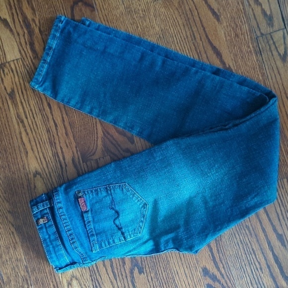 7 for All Mankind Jeans distressed blue denim women's ankle slimmy W27 L 28 - Picture 5 of 10